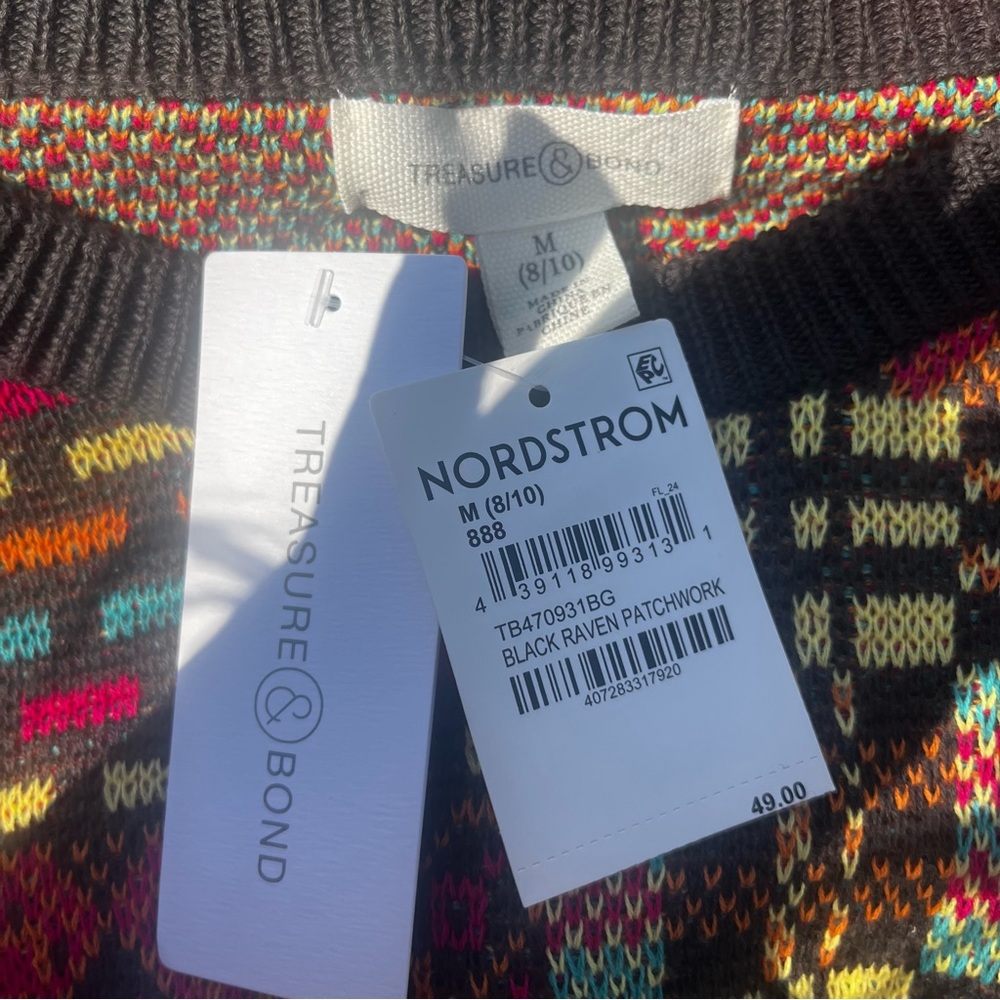 Treasure & Bond Multicolor Patchwork Sweater - image 4